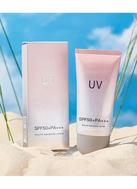 60ml UV SPF50+ PA+++ Isolation Sunscreen Cream, Moisturizing Bare-Faced Cream, Gentle And Refreshing, Non-Greasy Protective Lotion