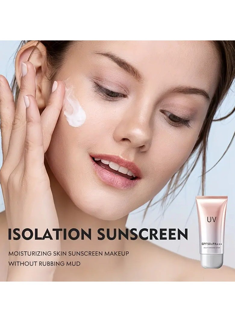 Ucanbe - 60ml UV SPF50+ PA+++ Isolation Sunscreen Cream, Moisturizing Bare-Faced Cream, Gentle And Refreshing, Non-Greasy Protective Lotion - Image 1