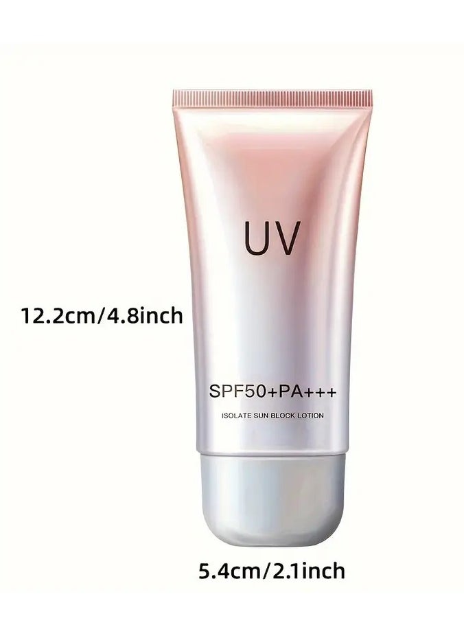 Ucanbe - 60ml UV SPF50+ PA+++ Isolation Sunscreen Cream, Moisturizing Bare-Faced Cream, Gentle And Refreshing, Non-Greasy Protective Lotion - Image 1