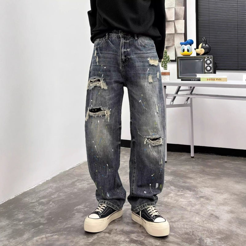 Unisex Classic Denim Jeans Loose Fit Daily Outdoor Wear - Image 2