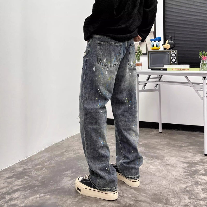 Unisex Classic Denim Jeans Loose Fit Daily Outdoor Wear - Image 4