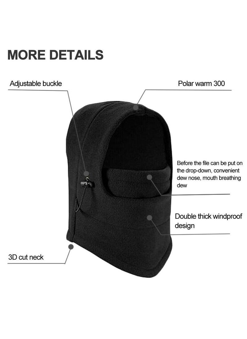 Generic - Full Face Mask Cap Neck Cover Winter Ski Hat, Outdoor Unisex Winter Fleece Hats Bicycle Ski Warm Wind Proof Face Mask Hood for Mens Women - Image 1