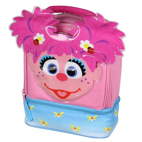 INTIMO Sesame Street Abby Cadabby Face Kids Girls Cute Dual Compartment Insulated Lunch Box Pail Tote Bag 10" - Image 1