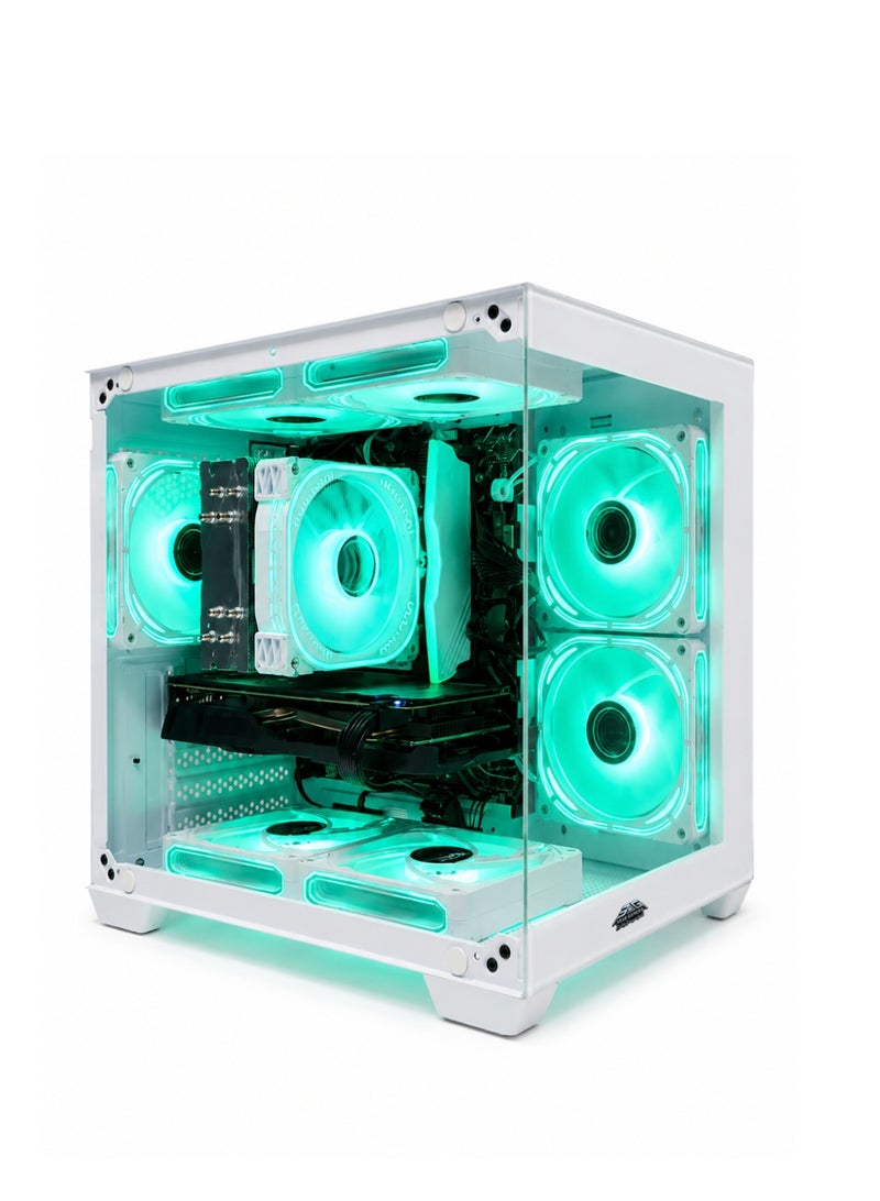 عرب جيمرز حزمة كمبيوتر ألعاب Intel Core i5-12400F RTX 5060 Ti 8GB 16GB RAM 1TB NVMe SSD مع شاشة 24 بوصة FHD 190Hz، لوحة مفاتيح، ماوس وسماعة رأس، أبيض - Image 2