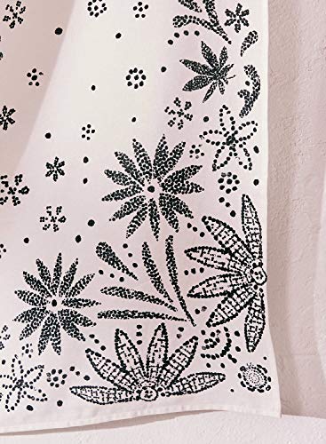 Neasow Bohemian Tapestry Wall Hanging, Beige White Floral Tapestry with Dotted Daisy Medallion Print Bedroom Boho Hippie Home Decor, 60x80 inches - Image 5