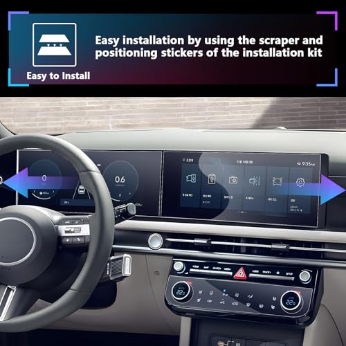 SXCY for 2025 Hyundai Tucson Screen Protector [6PCS Apart, Dash+GPS+AC] for 2025 Hyundai Tucson Accessories Curved Navigation&Instrument+AC Screen - Image 4