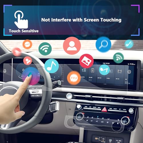 SXCY for 2025 Hyundai Tucson Screen Protector [6PCS Apart, Dash+GPS+AC] for 2025 Hyundai Tucson Accessories Curved Navigation&Instrument+AC Screen - Image 3