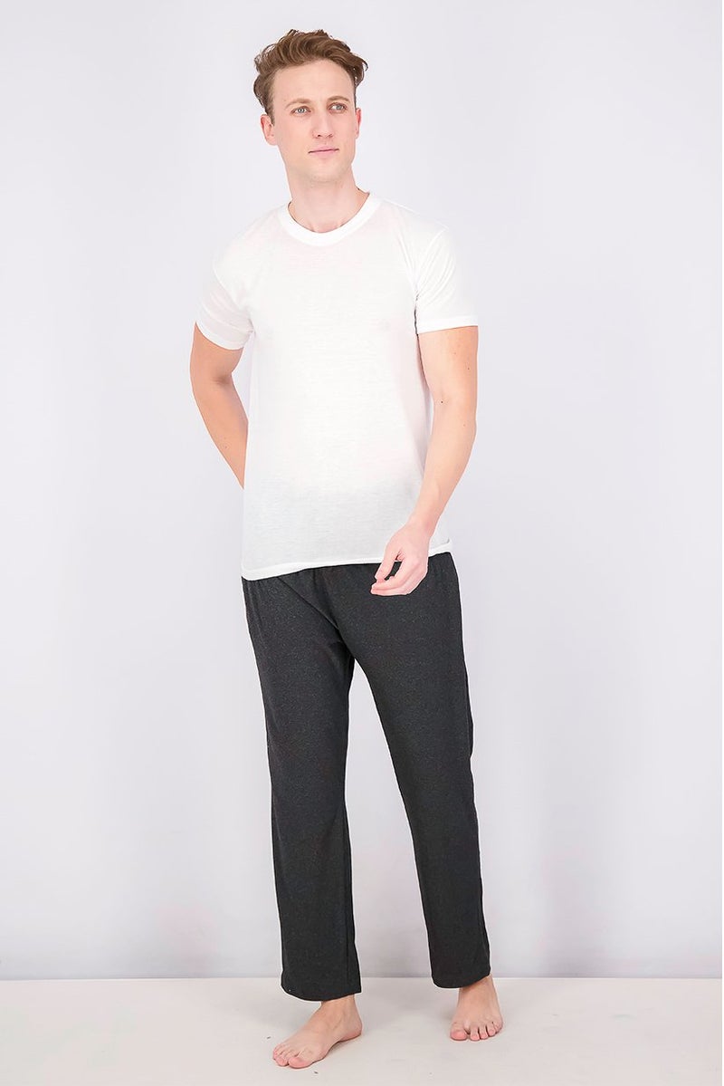 Rainforest Men Solid Pull On Pajama Pants, Dark Charcoal - Image 2