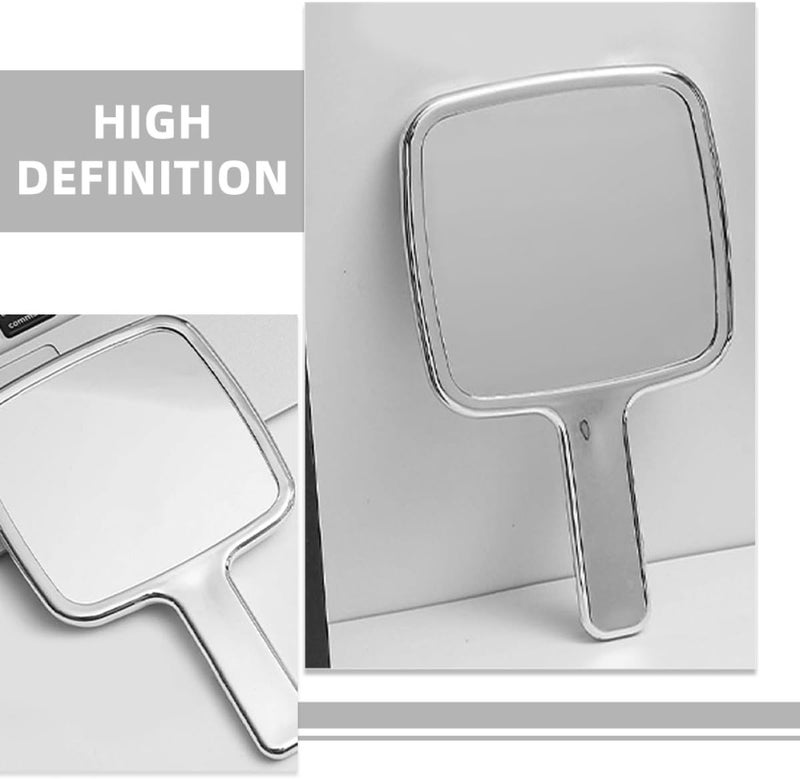 Handheld Mirror for Women Portable Small Makeup Mirror with Handle Silver Frame Cosmetic for Travel and Desk Use - Image 3