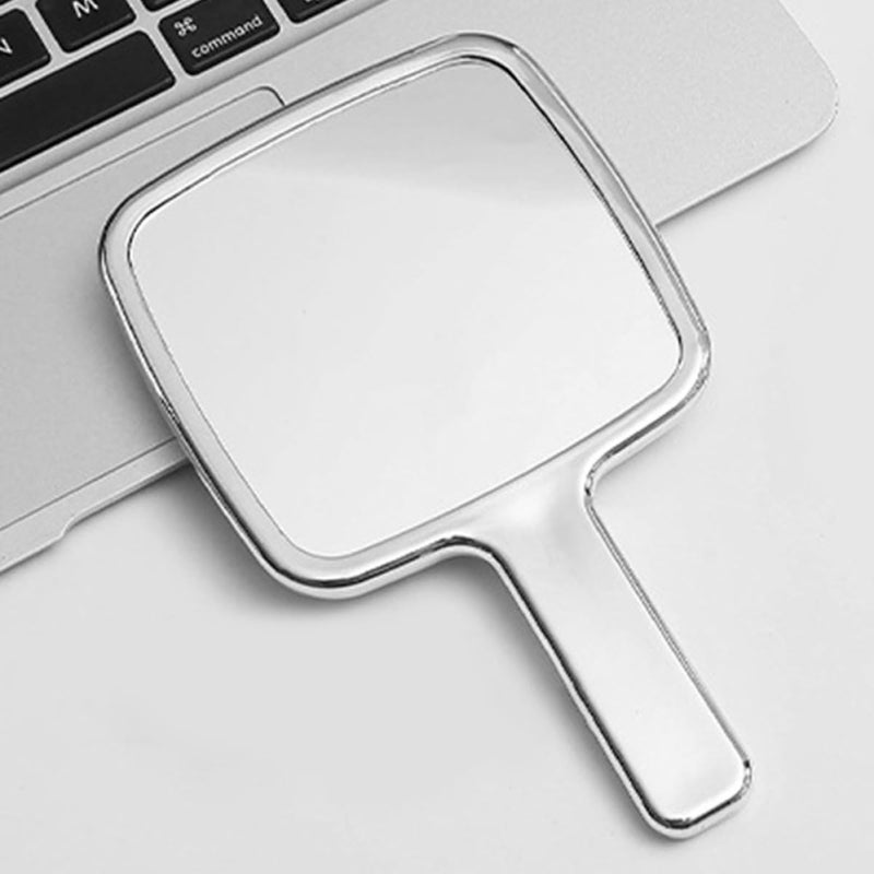 Handheld Mirror for Women Portable Small Makeup Mirror with Handle Silver Frame Cosmetic for Travel and Desk Use - Image 4