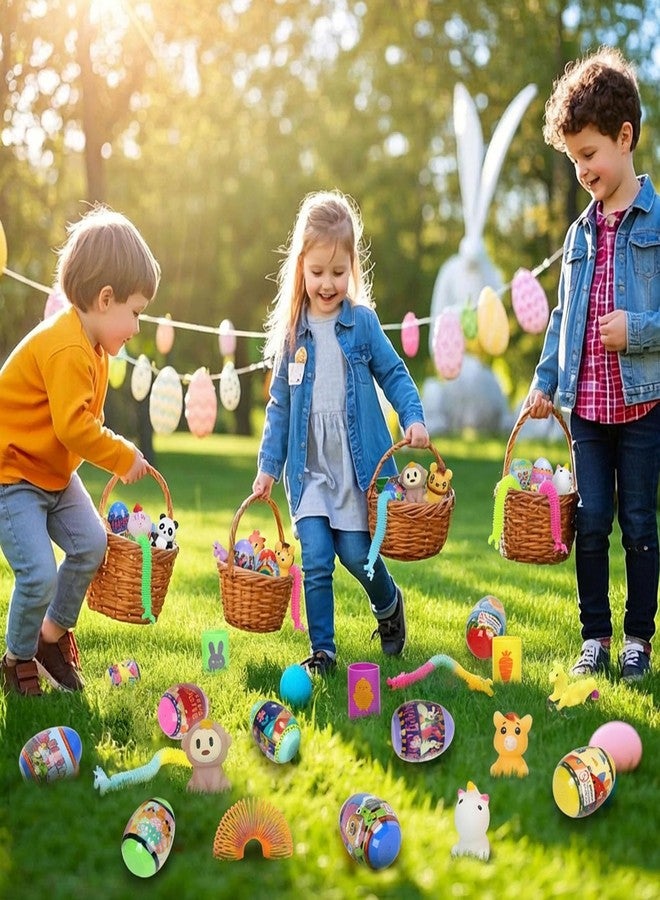 VOMAOK 24 Pack Easter Eggs with Toy Inside,Includes Coil Springs,Squishies,Sticky Hands,Stretchy Strings for Easter Basket Stuffers,Party Favors,Egg Hunts - Image 2