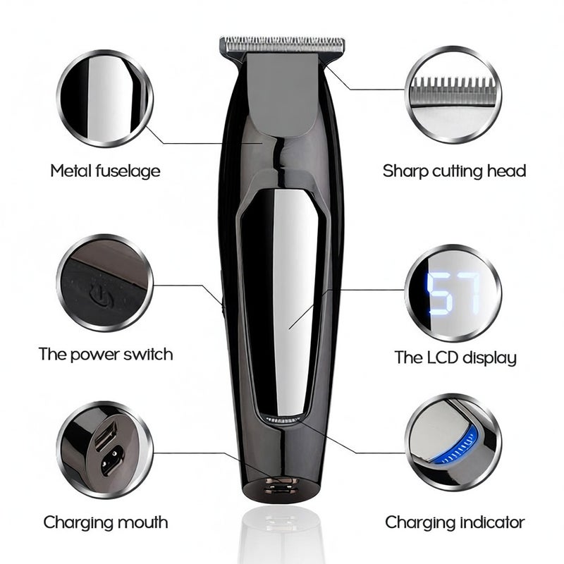 NK-1879 High Definition Figure Display Screen Rotate Speed Adjustable USB Charge Energy Saving Electrical Hair Cutter - Image 4