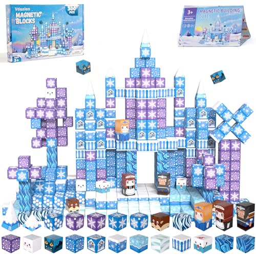 Vdealen 300 PCS Magnetic BlocksMagnetic Building Blocks Stacking Magnetic Cubes Toy for Kids STEM Montessori Sensory Toys for Boys and Girls Age 3 4 5 6 7 8 9 10 11 12 Christmas Birthday Gift - Image 1