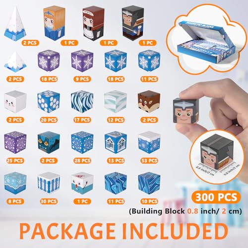 Vdealen 300 PCS Magnetic BlocksMagnetic Building Blocks Stacking Magnetic Cubes Toy for Kids STEM Montessori Sensory Toys for Boys and Girls Age 3 4 5 6 7 8 9 10 11 12 Christmas Birthday Gift - Image 5