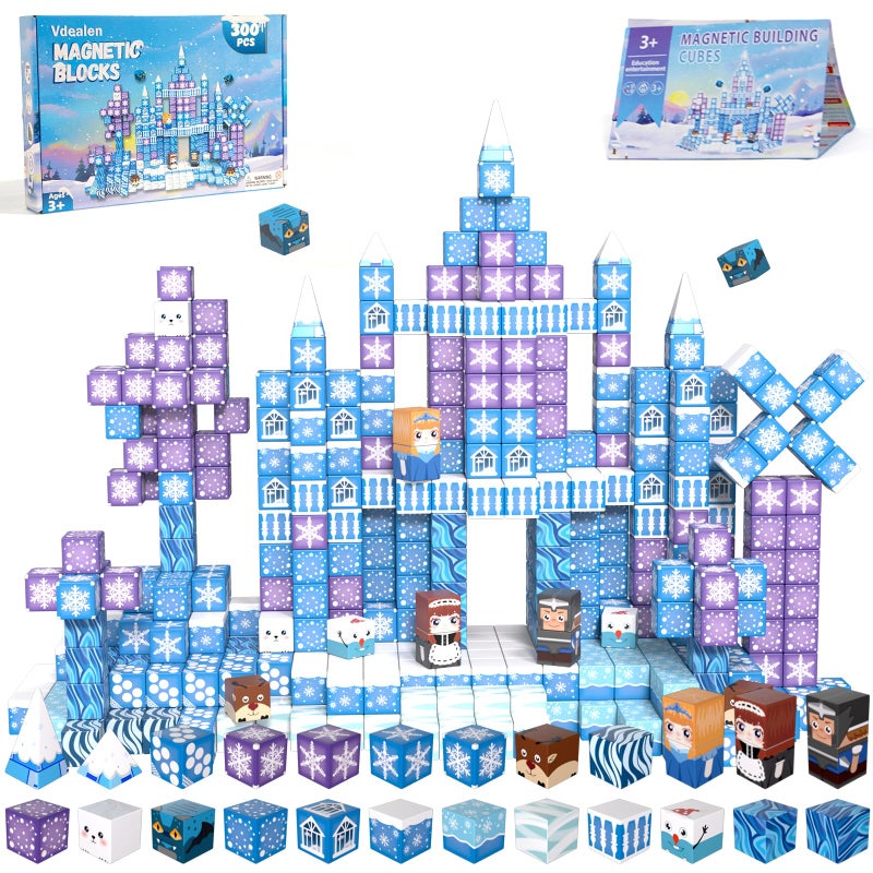 Vdealen 300 PCS Magnetic BlocksMagnetic Building Blocks Stacking Magnetic Cubes Toy for Kids STEM Montessori Sensory Toys for Boys and Girls Age 3 4 5 6 7 8 9 10 11 12 Christmas Birthday Gift - Image 3