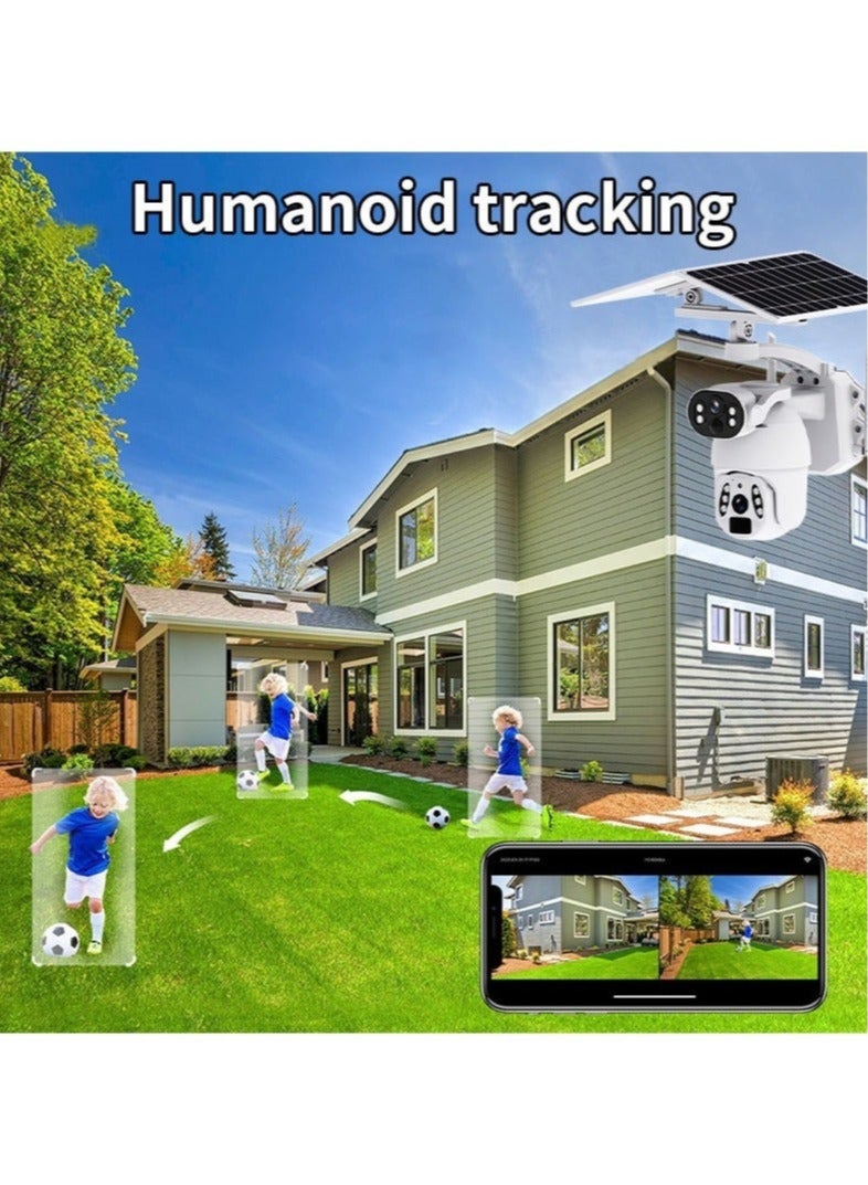 Generic 4G LTE Solar Camera - 6MP Dual Lens Outdoor Camera, 360° Viewing Angle, 6W+6W Wireless Camera, Two-Way Audio, PIR Human Detection, IP65 Waterproof, Cloud Storage (With 128GB Card)  - Image 4