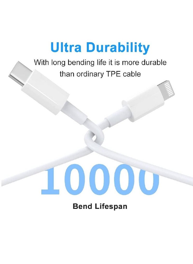 20W USB C محول الطاقة شاحن سريع مع كابل متوافق مع IPhone - Image 3