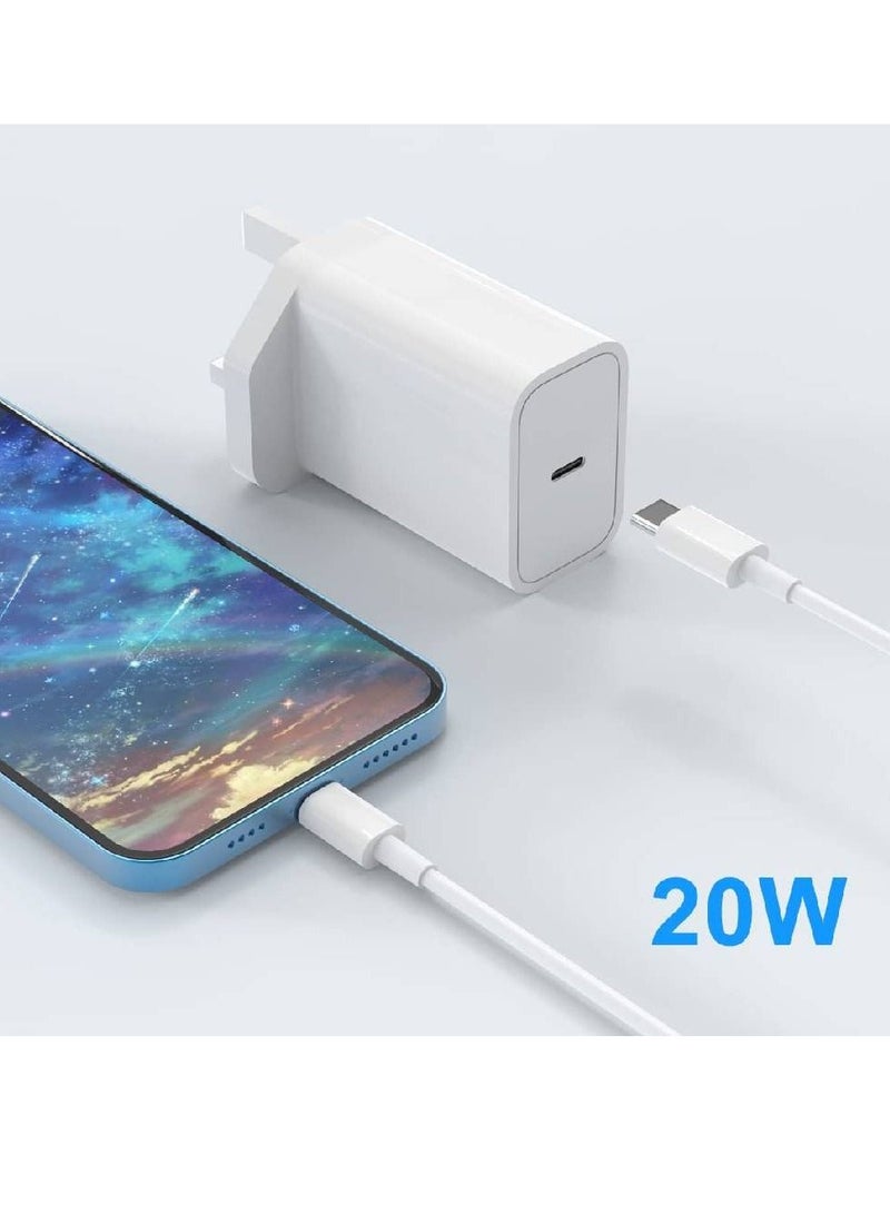 20W USB C محول الطاقة شاحن سريع مع كابل متوافق مع IPhone - Image 2