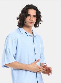 Red Circle Linen Turn Down Collar Shirt and Pants Set  - Image 4