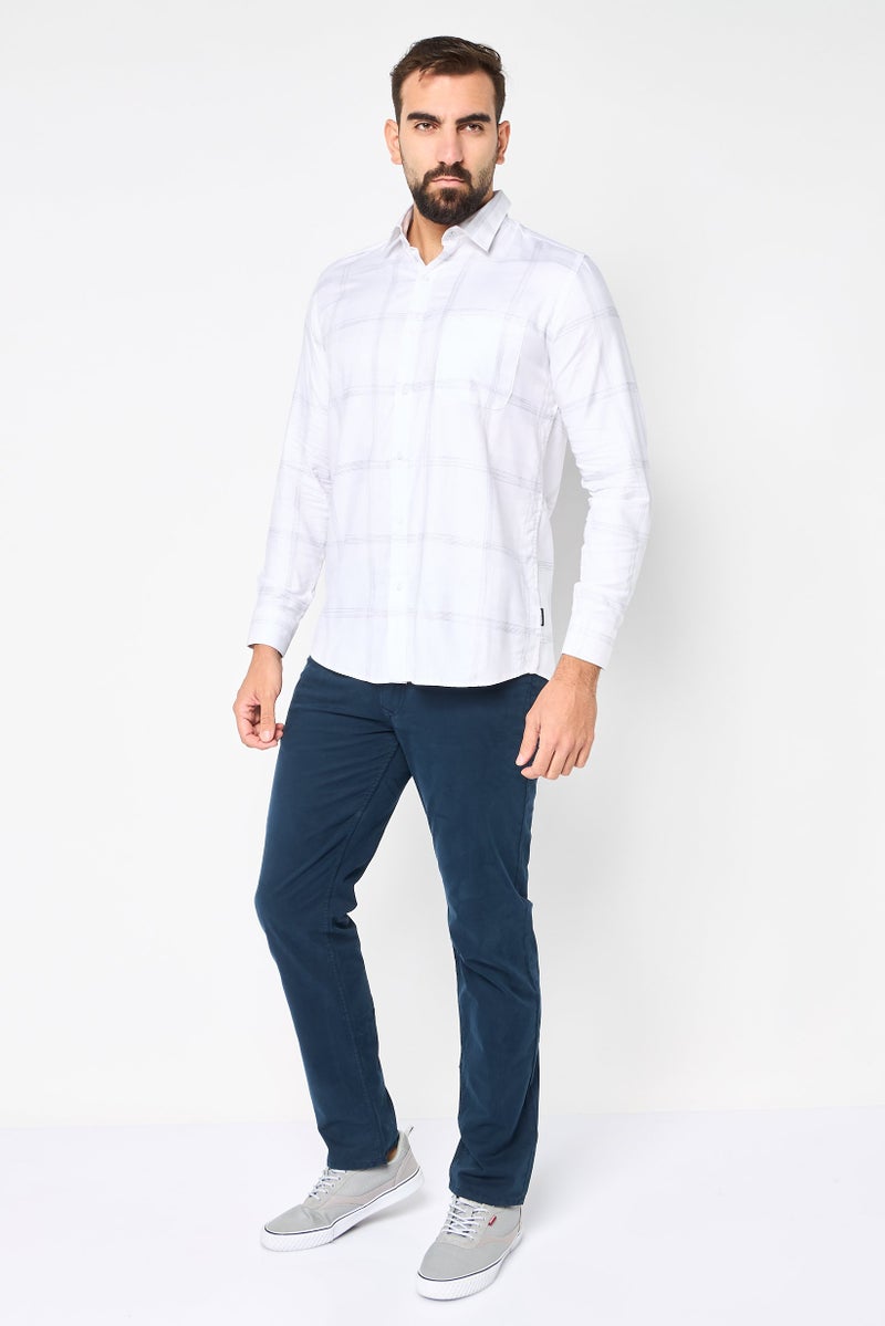 Kenneth Cole قميص رجالي عادي بأكمام طويلة ومربعات، متعدد الألوان - Image 2