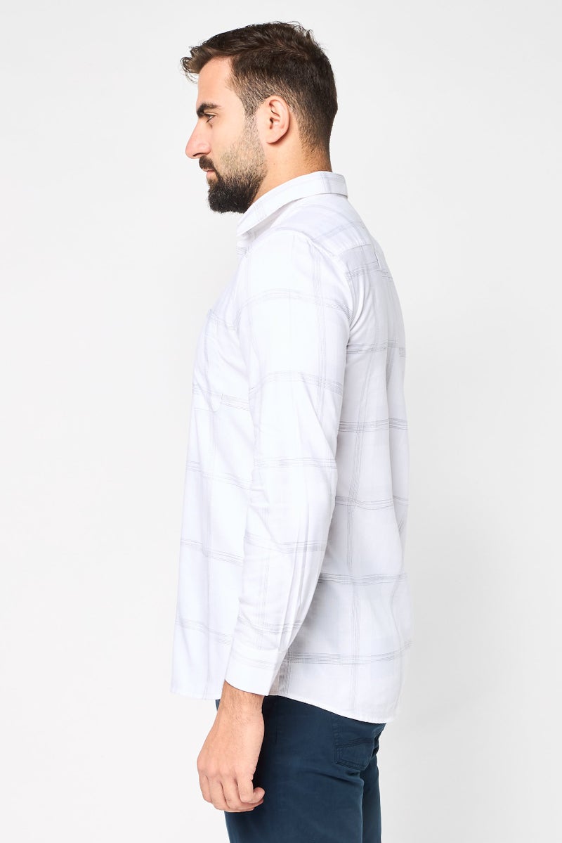 Kenneth Cole قميص رجالي عادي بأكمام طويلة ومربعات، متعدد الألوان - Image 3