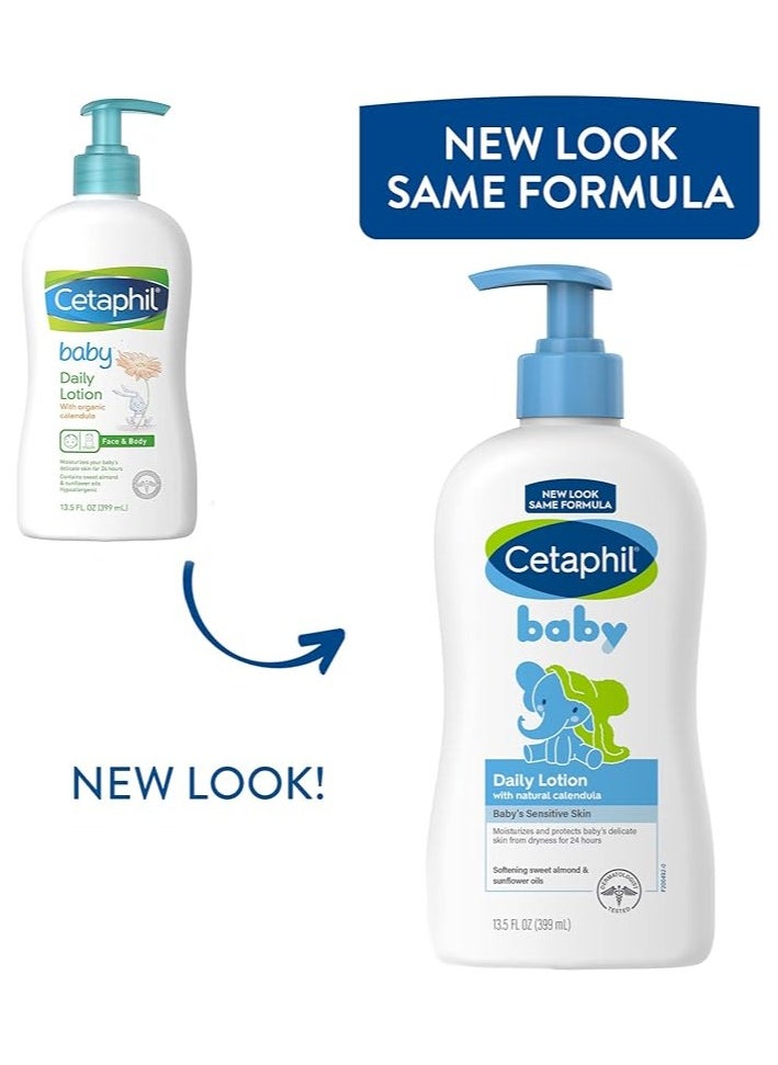 Cetaphil - Cetaphil Baby Daily Lotion,Face & Body Moisturizing Lotion for Sensitive Skin with natural Calendula,13.5 FL OZ (399ml) - Image 1