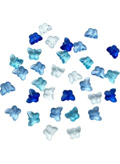 Generic LIMAOLLY 150 Pieces Butterfly Acrylic Beads Transparent Spacers for Jewelry Making DIY Bracelet Necklaces Handmade Gift (10x13mm, Blue Mixed)  - Image 1