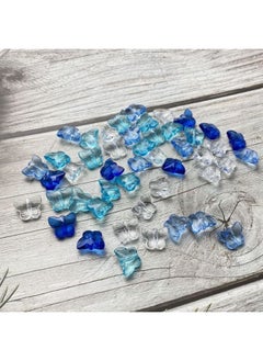 Generic LIMAOLLY 150 Pieces Butterfly Acrylic Beads Transparent Spacers for Jewelry Making DIY Bracelet Necklaces Handmade Gift (10x13mm, Blue Mixed)  - Image 4