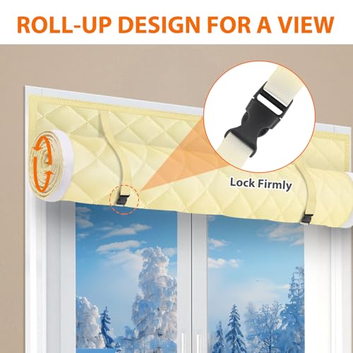 Axcoix 3 Layer 39" x 62" Thermal Insulated Window Cover,Oxford Windows Blanket Curtains Winterizing Kit Window Insulation for Winter Keeping Warm - Image 5