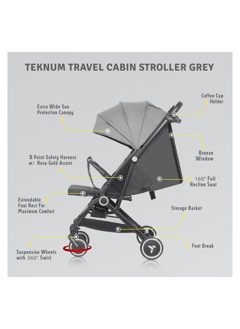 TEKNUM - Travel Cabin Stroller With Coffee Cup Holder - Grey - Image 1