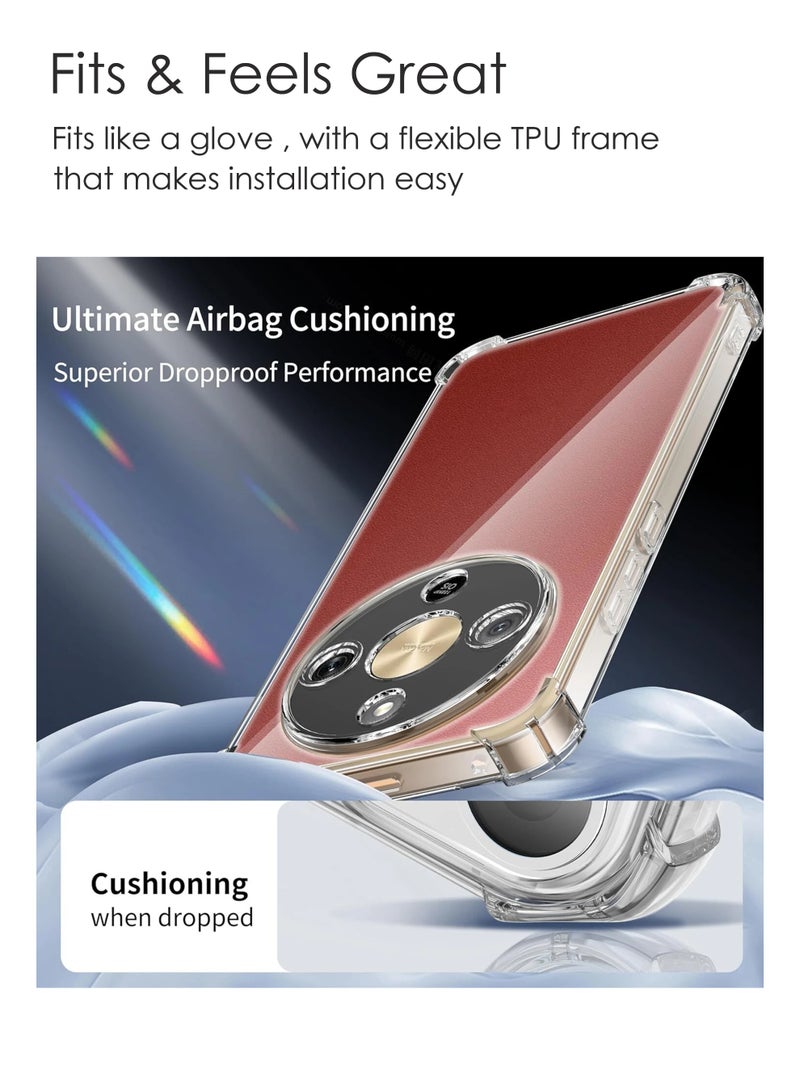 GMATE Honor X9d - Ultra Clear Flexible Shockproof Silicone  Back Cover With Raised Edge Bumps Protection - Transparent - Image 3
