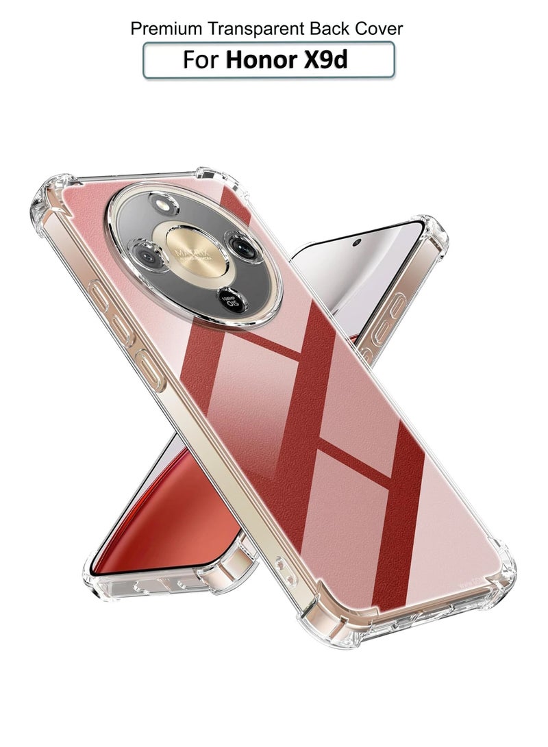 GMATE Honor X9d - Ultra Clear Flexible Shockproof Silicone  Back Cover With Raised Edge Bumps Protection - Transparent - Image 1