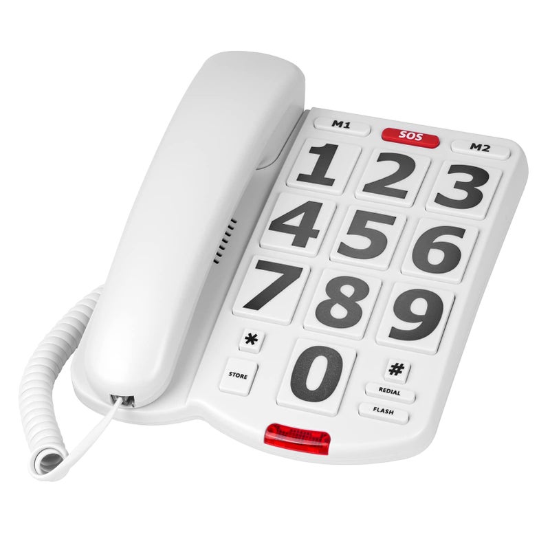 VDTG Large Key Wired Telephone, Adjustable Ringing Tone, and earpiece Volume, The earpiece can be Adjusted to Ultra-high Volume, which is Helpful for Those - Image 1
