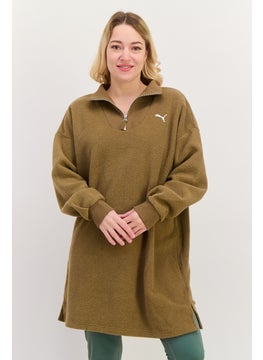 Women Relaxed Fit Winterized HZ Outdoor Sweatshirt, Khaki