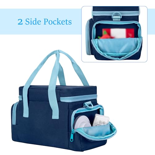 LoDrid Carrying Case Compatible with Tonie Box 2/1, Storage Bag Organizer for Audio Player Set and Accessories with Handle and Shoulder Strap, Blue, Bag Only (Patent Design) - Image 4