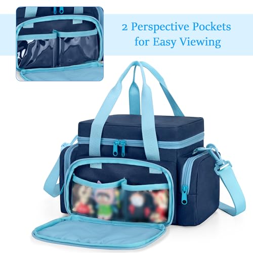 LoDrid Carrying Case Compatible with Tonie Box 2/1, Storage Bag Organizer for Audio Player Set and Accessories with Handle and Shoulder Strap, Blue, Bag Only (Patent Design) - Image 2