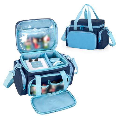 LoDrid Carrying Case Compatible with Tonie Box 2/1, Storage Bag Organizer for Audio Player Set and Accessories with Handle and Shoulder Strap, Blue, Bag Only (Patent Design) - Image 1