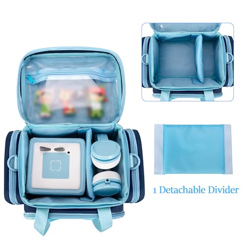 LoDrid Carrying Case Compatible with Tonie Box 2/1, Storage Bag Organizer for Audio Player Set and Accessories with Handle and Shoulder Strap, Blue, Bag Only (Patent Design) - Image 3