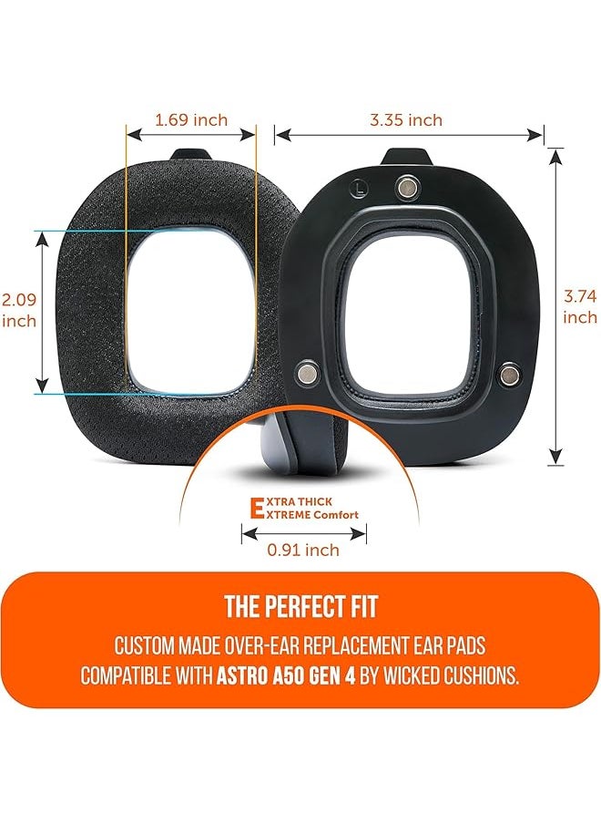 إيروريكس - وسائد أذن بديلة لـ Astro A50 Mod Kit Gen 4 Soccer Net وسائد أذن بديلة لـ Astro A50 Gen 4 وAstro A50X فقط المتانة والسمك وعزل الصوت سدادات أذن من قطعة واحدة مع مشبك - Image 1