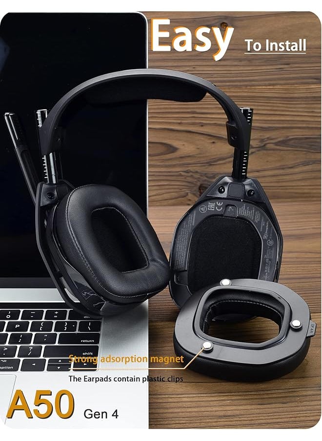إيروريكس - وسائد أذن بديلة لـ Astro A50 Mod Kit Gen 4 Soccer Net وسائد أذن بديلة لـ Astro A50 Gen 4 وAstro A50X فقط المتانة والسمك وعزل الصوت سدادات أذن من قطعة واحدة مع مشبك - Image 1