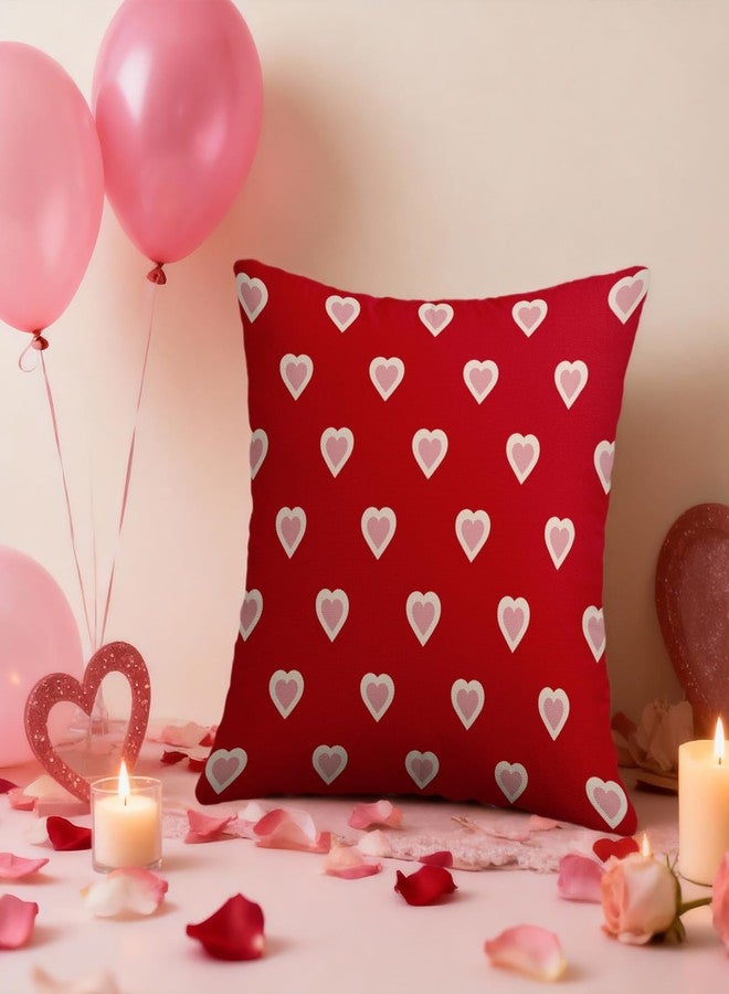 Smozenith أغطية وسائد عيد الحب، مقاس 18×18 بوصة، طقم من قطعتين، باللونين الأحمر والوردي، بنقشة عيد الحب، أغطية وسائد مزخرفة، مناسبة للاستخدام الخارجي، ديكورات منزلية ريفية، زينة حفلات الزفاف والذكرى السنوية، أغطية وسائد، ديكورات للأريكة والسرير - Image 3