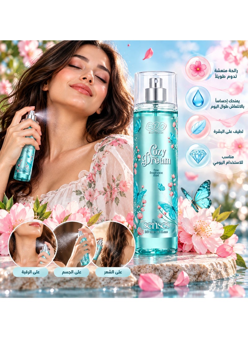إيفا ايفا سينسز كوزي دريم معطر جسم فاخر للنساء، 240 مل - Image 3