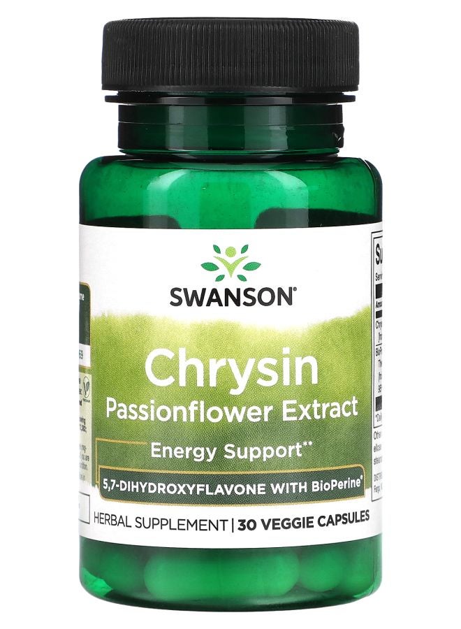 SWANSON Chrysin Passionflower Extract 30 Veggie Capsules