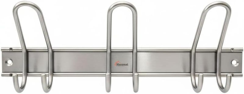 Hasanat Essentials Romak 6-Hook Stainless Steel Hanger - Image 1