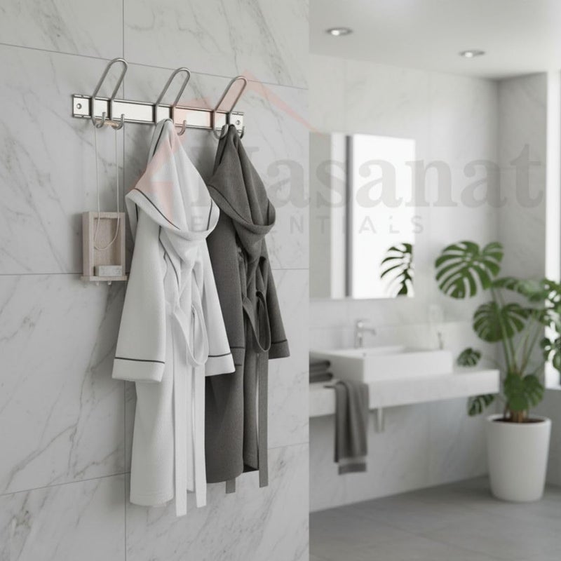 Hasanat Essentials Romak 6-Hook Stainless Steel Hanger - Image 4