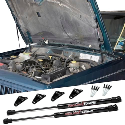 Redline Tuning 21-20001-02 Hood QuickLIFT Plus System Compatible with Jeep Cherokee 1986-2001 (All Black Components) - Image 1