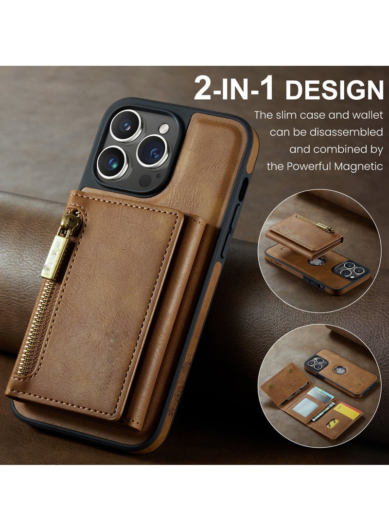 general 2-in-1 Removable Compatible iPhone 16 Pro Max Phone Case Wallet with Card Holder Faux Leather Men Women RFID Shielded - Image 4
