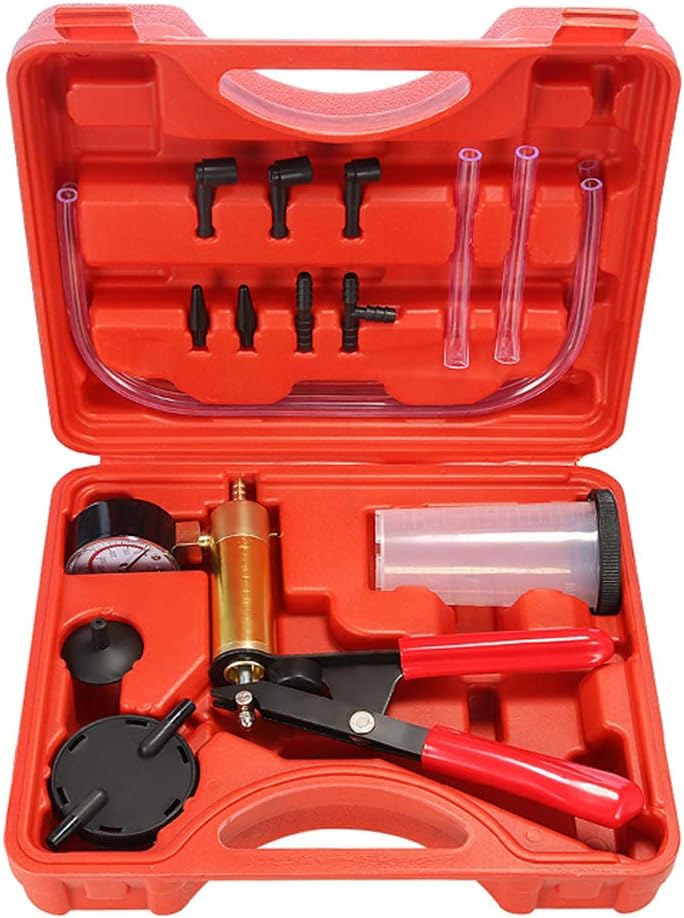 Beduan 16pcs Brake Bleeder Kit Hand Held Vacuum Pump with Adapters for Automotive - Image 1