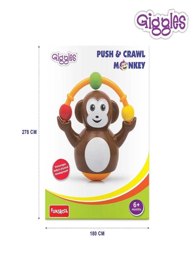 Giggles Funskool Push N Crawl Monkey, Activity & Learning Toy for Babies, Toddlers, for Baby Boys & Girls, Encourage Crawling, Improve Balance, Multicolour, Gift Set for Kids, Ages 6+ Months - Image 2