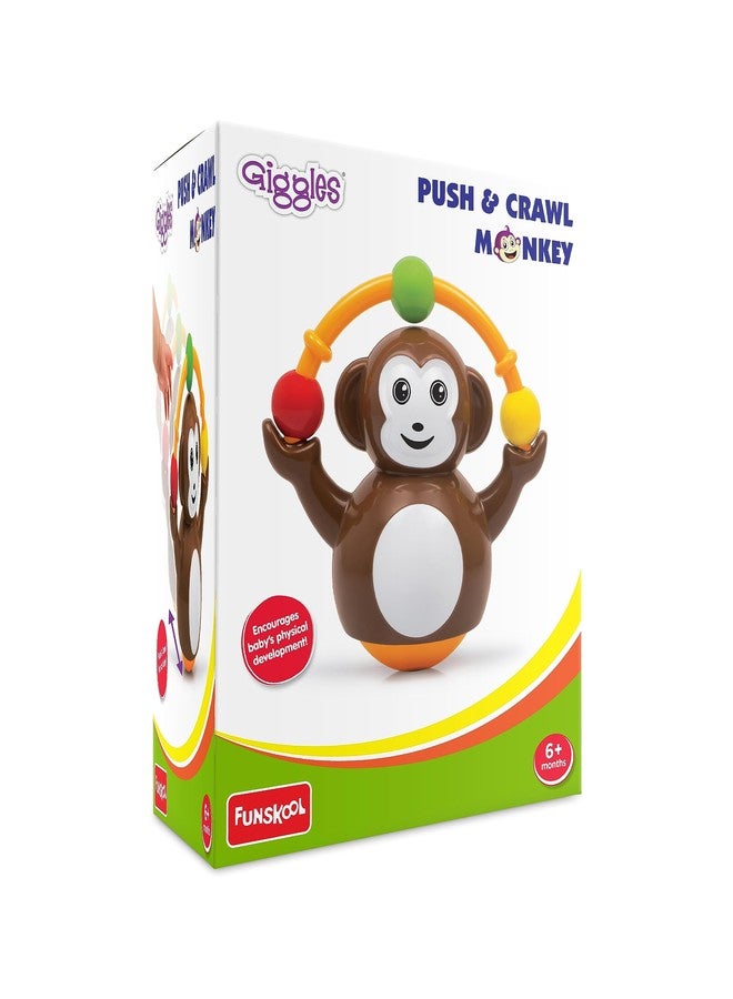 Giggles Funskool Push N Crawl Monkey, Activity & Learning Toy for Babies, Toddlers, for Baby Boys & Girls, Encourage Crawling, Improve Balance, Multicolour, Gift Set for Kids, Ages 6+ Months - Image 1
